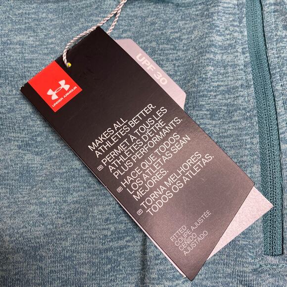 NEW Under Armour Fitted Golf Pullover in Teal - Picture 5 of 8